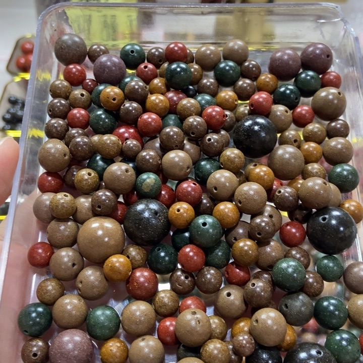 泥塑混合珠微瑕打底80颗有孔