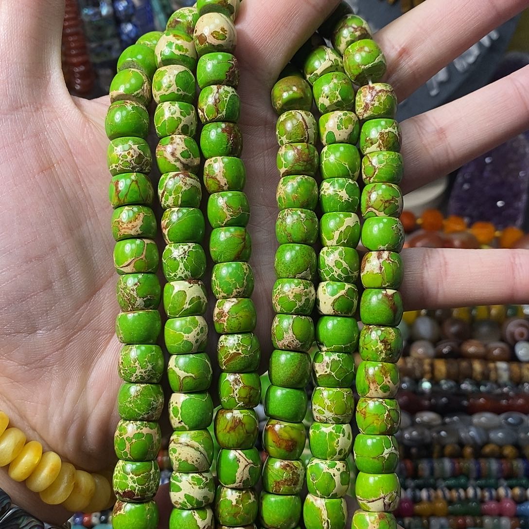 石英质玉未镶嵌，帝皇石苹果珠10×12mm，