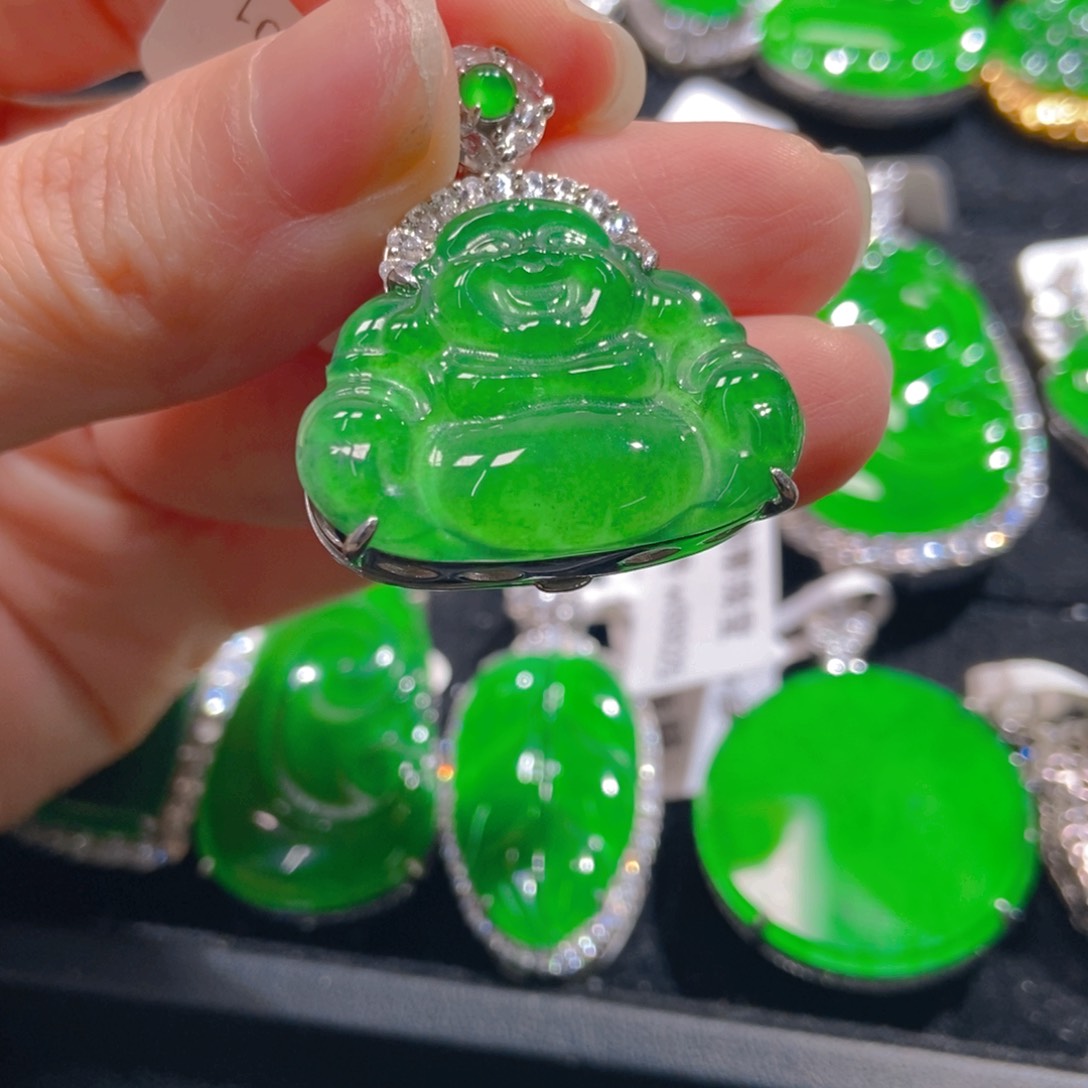 翡翠吊坠(不含链)银S925镶嵌