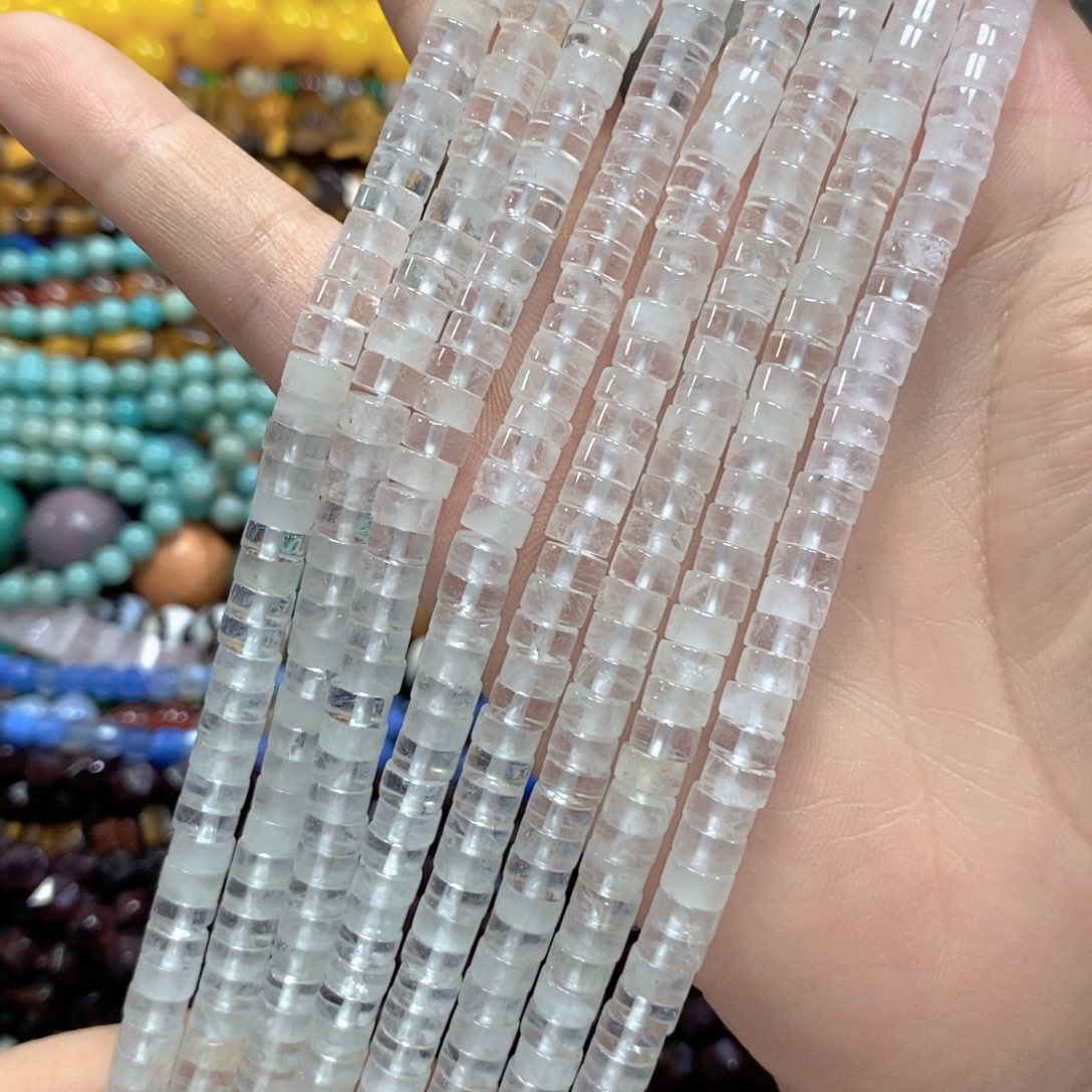 玛瑙/玉髓未镶嵌珠宝半成品白水直切一条卡6mm