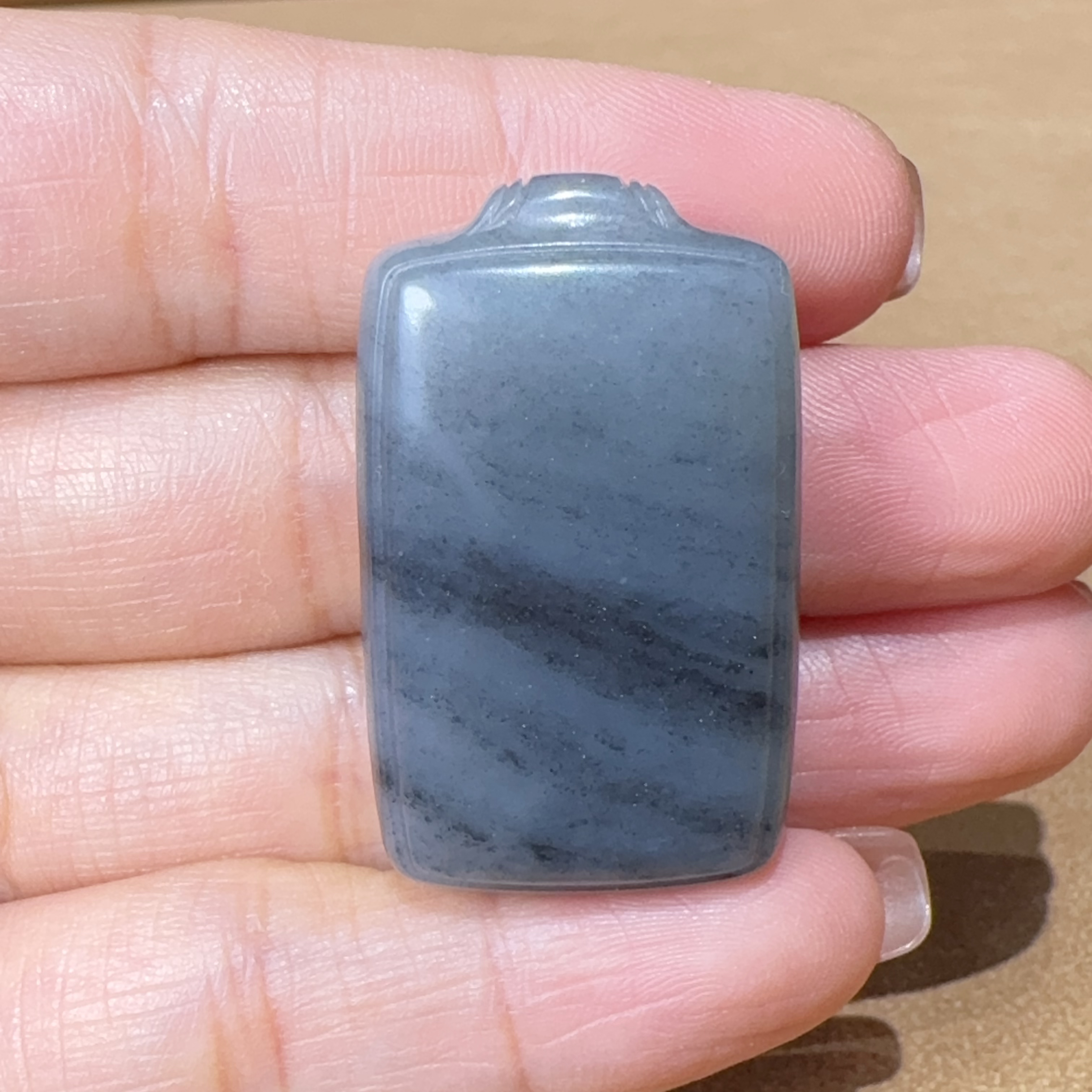 新疆和田玉青花料平安无事牌吊坠37.8*23*12.6重25.8克