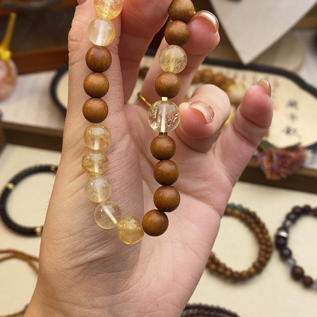 檀香木手串未镶嵌黄色08