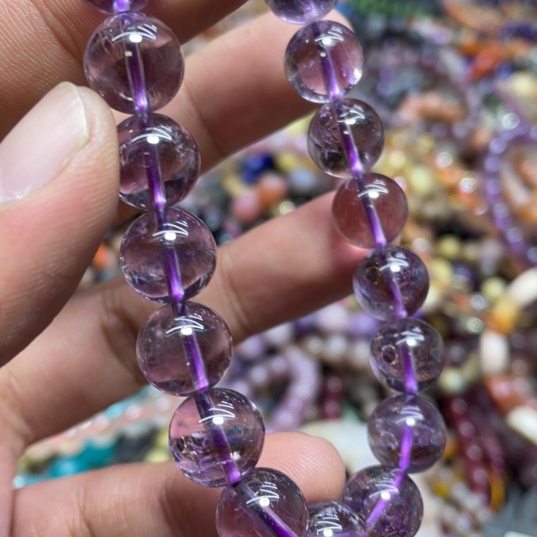 紫晶颈饰银S800镀金镶嵌