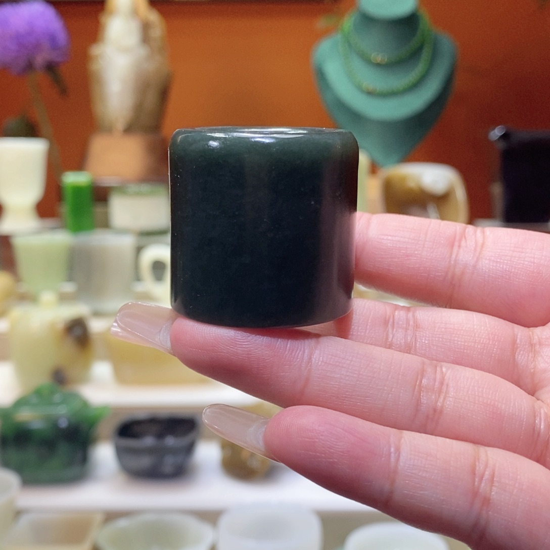 未镶嵌和田玉把件和田玉青玉扳指21.6mm