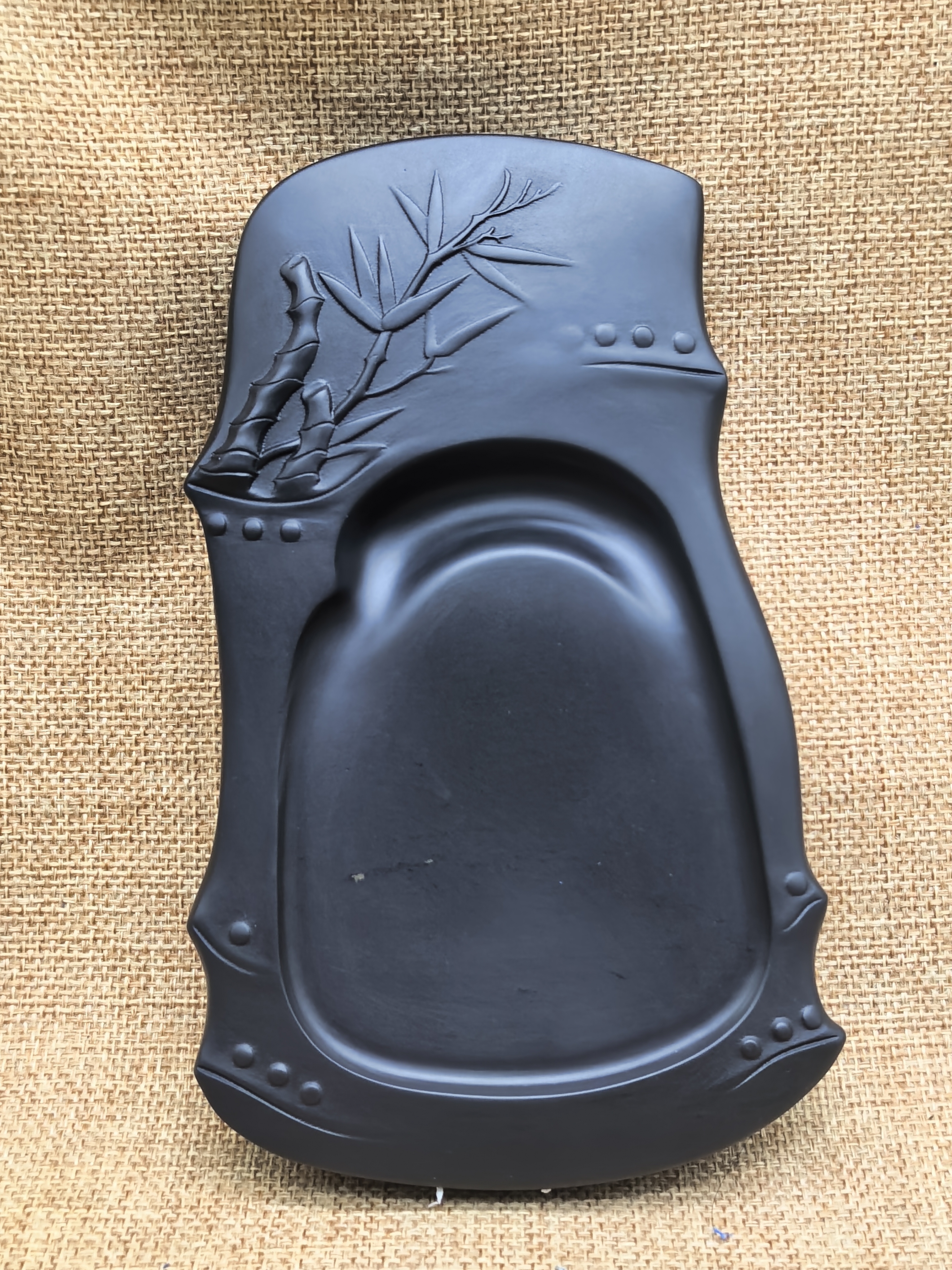 歙砚济源坑《节节高升》竹节砚台