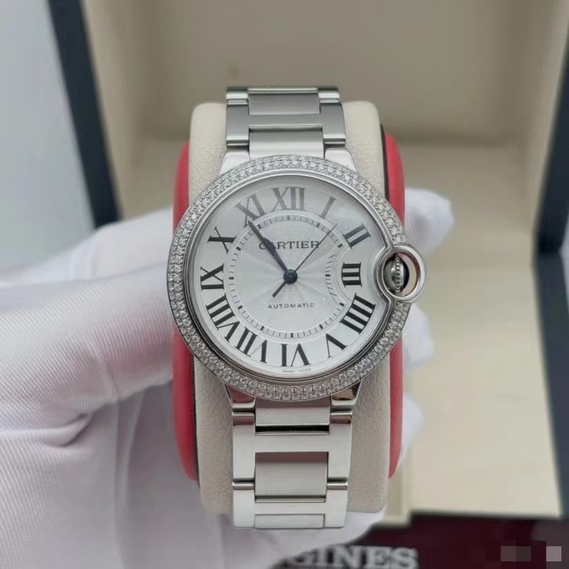 99新 Cartier/卡地亚 36mm 卡地亚 蓝气球后镶钻自动机械男女腕表