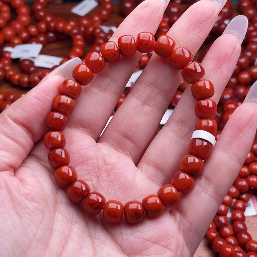 南红玛瑙未镶嵌瓦西云端手串8mm
