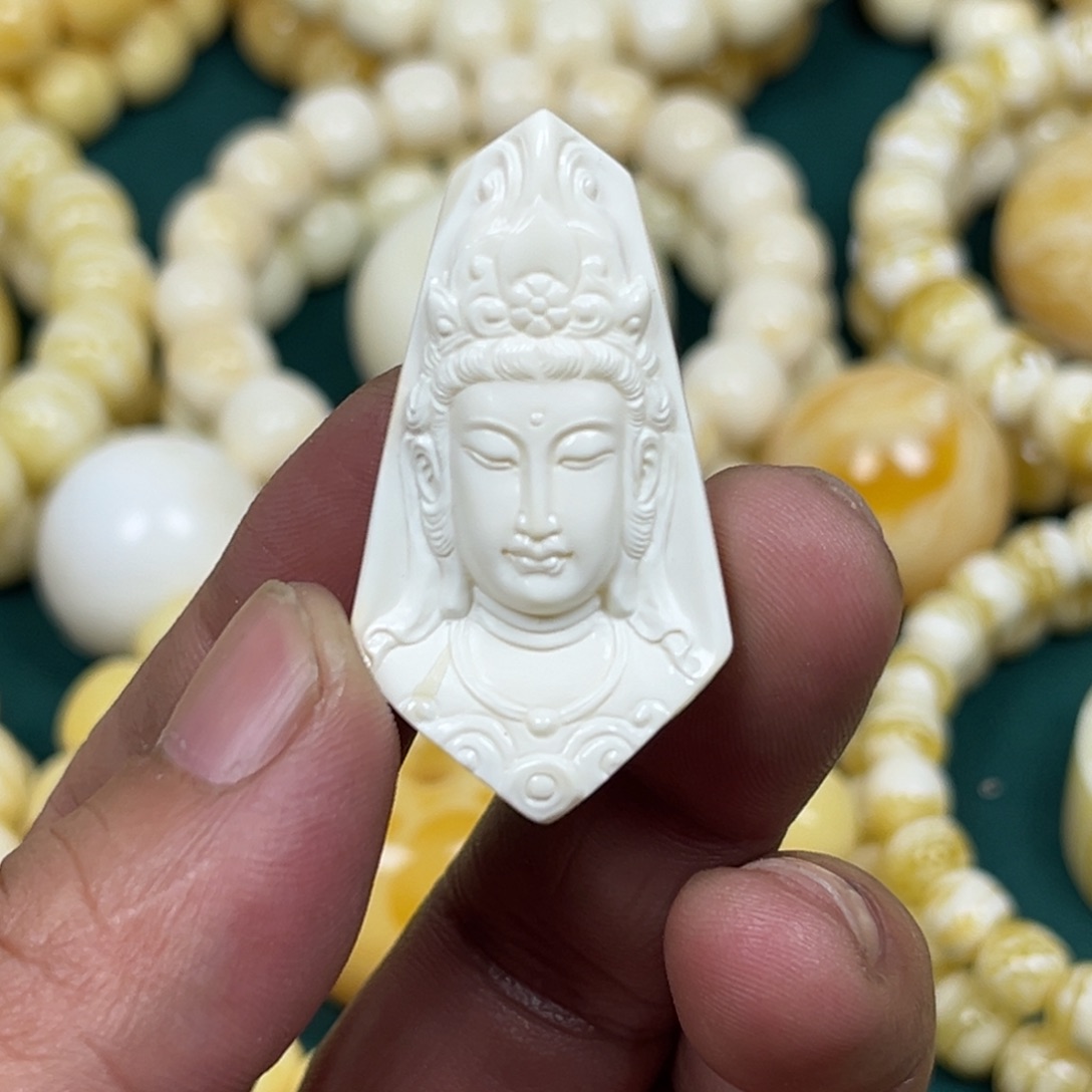 琥珀手链未镶嵌油漆白观音