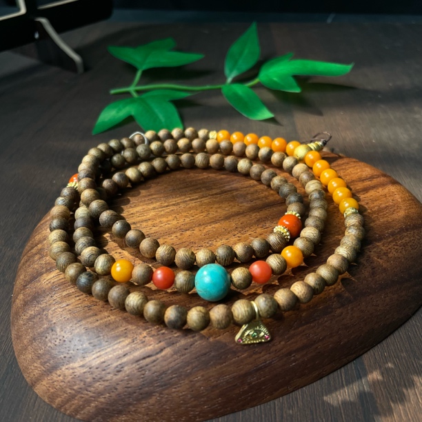 沉香【奇楠】海南/沉香/108/长串/多圈/择优发货/CX0029/文玩/手串