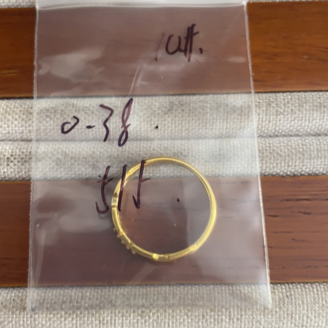 克重0.38 10号 链条6D戒指 足金999