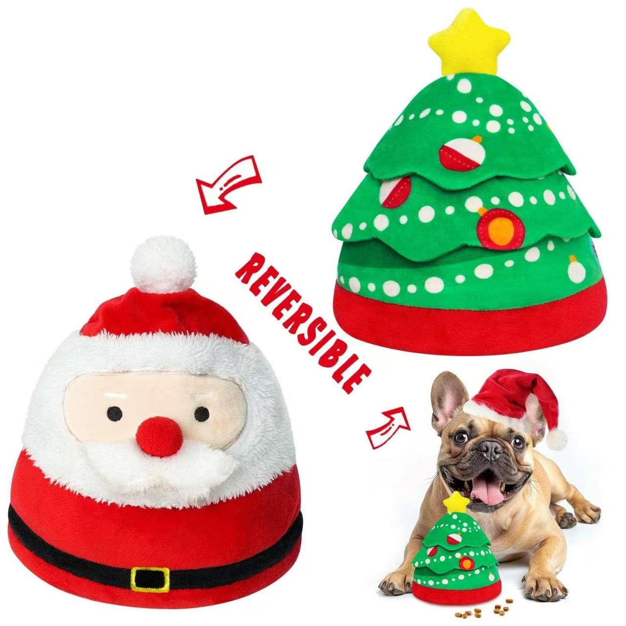 【橘子布丁宠物】圣诞藏食宠物玩具