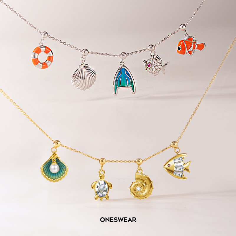 坠链均925银 梵誓海洋动物单项链女小众设计吊坠情侣礼物银饰