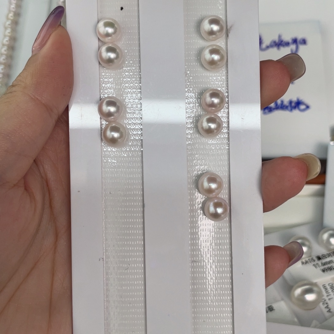 奔***妈定制海水珍珠未镶嵌裸珠特价Akita 天女7+