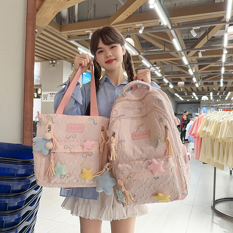 书包女生小学生初中生简约女孩高颜值大容量高中生大学生双肩包女