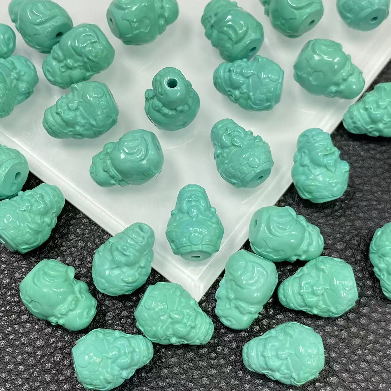 「戴琴珠宝」DQ593-石英岩玉11*14mm左右财财配件（多样性发其一）