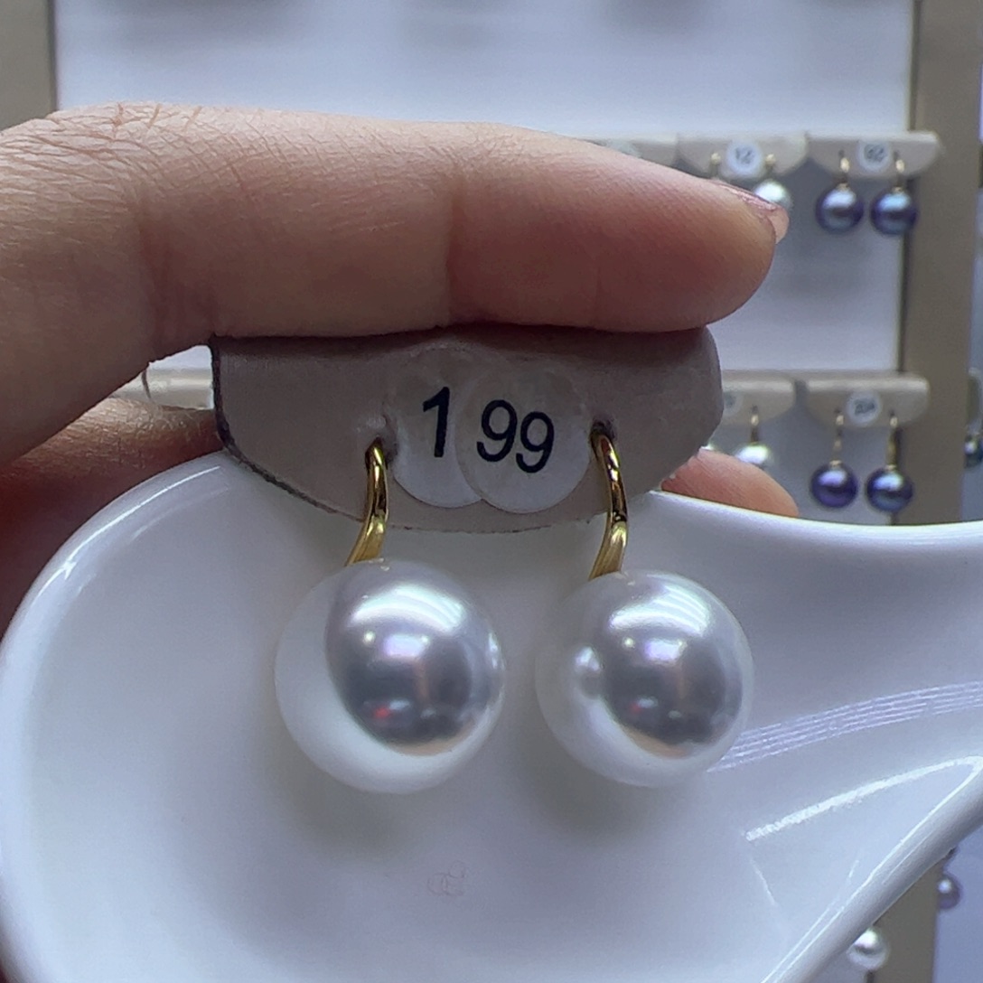 淡水珍珠耳饰18K金镶嵌