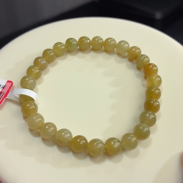 翡翠未镶嵌手链冰胶黄翡卡7