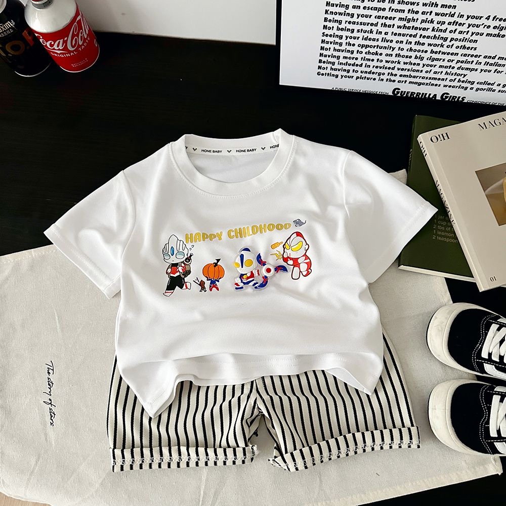 儿童夏季透气短袖短裤有袖无袖套装