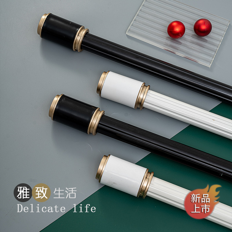 长城杆超承重静音全套窗帘罗马杆单轨双轨侧装顶装窗帘杆批发新款