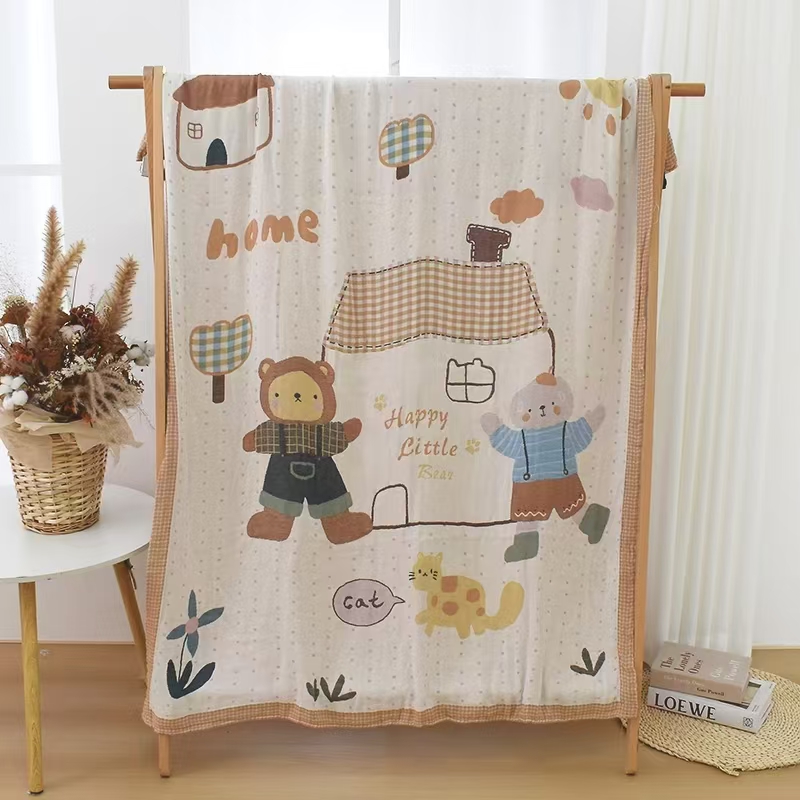 M【欢乐之家-米】120*150cm竹纤维天丝冷感毯轻薄柔软亲肤可机洗