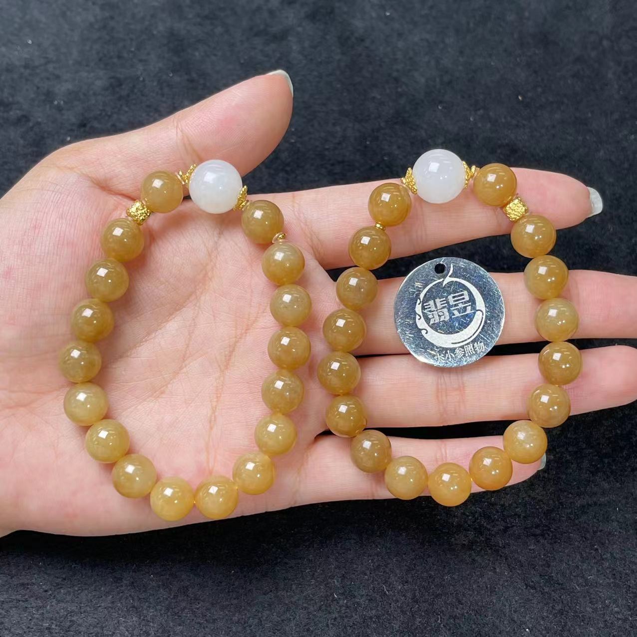 35089T03-3B3-和田玉手串/约9+/约17颗/-多样性发其一