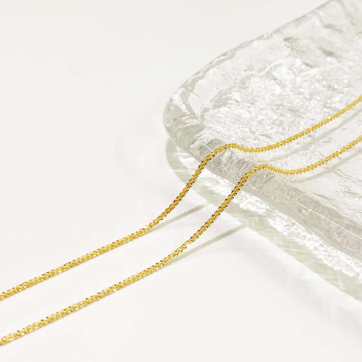 链子925银 满天星金色银链时尚百搭（45cm左右）