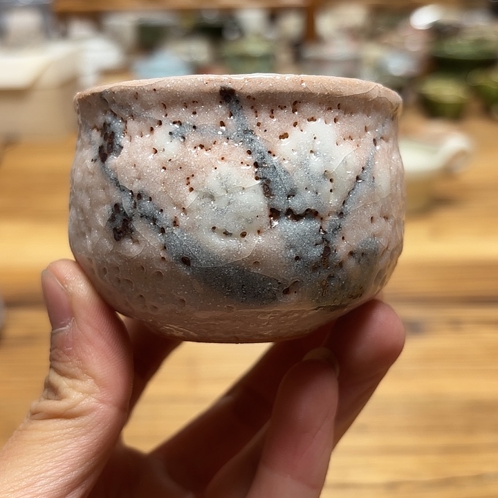 林莊山粉色志野小杯