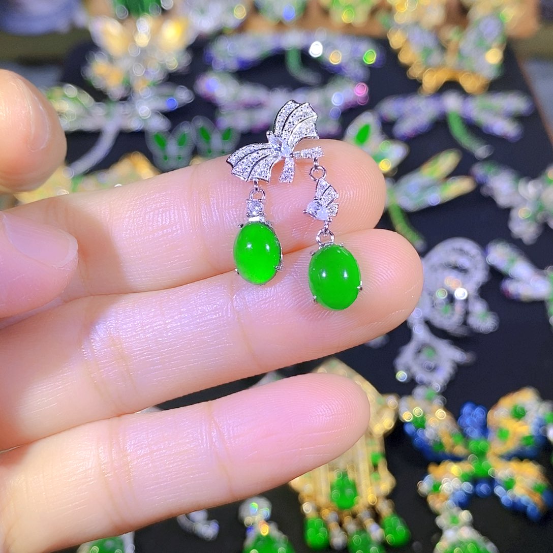 吊坠(不含链)银S925镶嵌翡翠