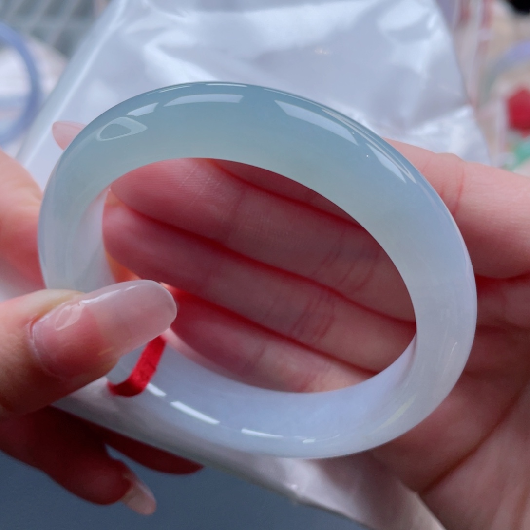 未镶嵌手镯翡翠55.6渐变天空蓝 简约大气 25号