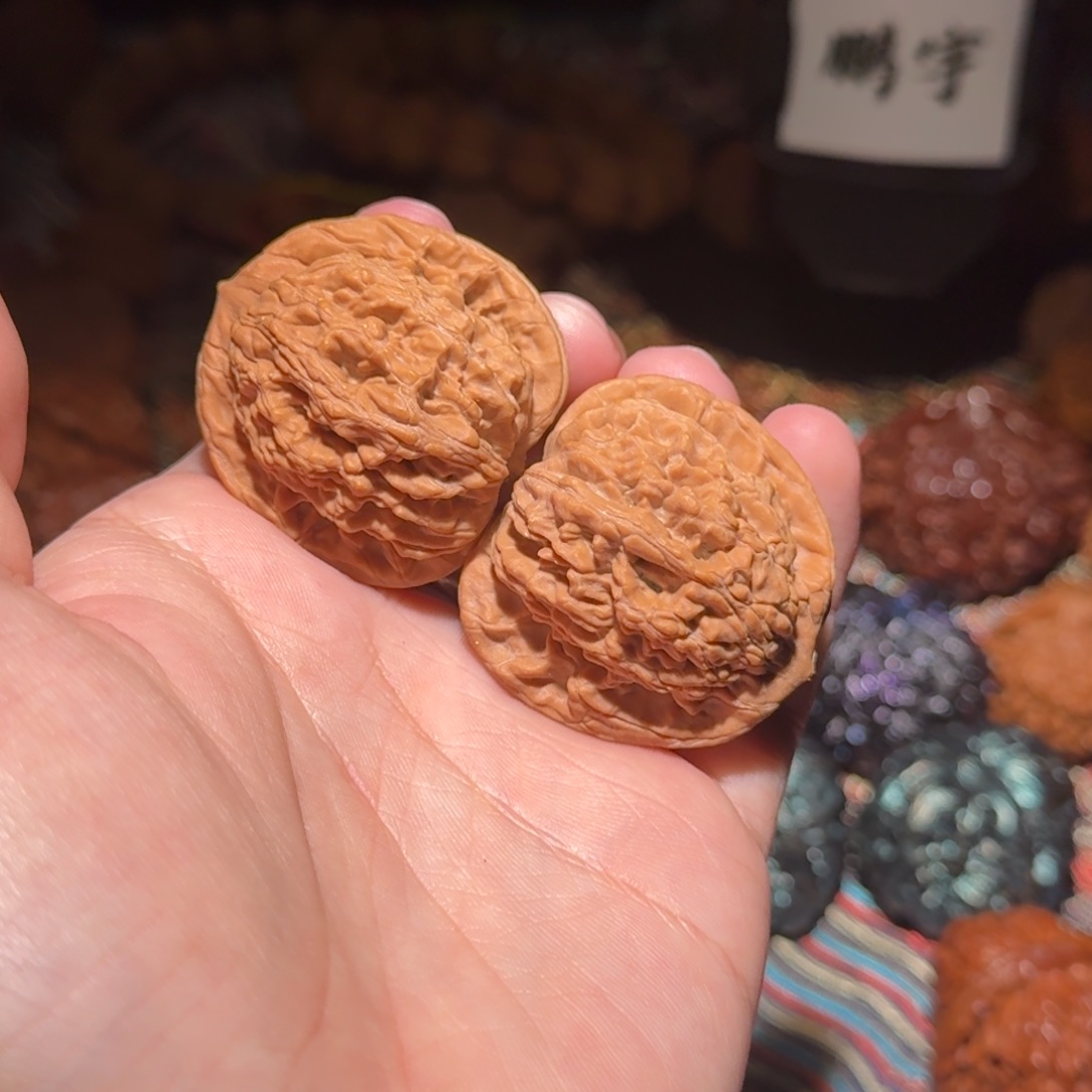 文玩核桃把件078号40麦穗虎头文玩核桃