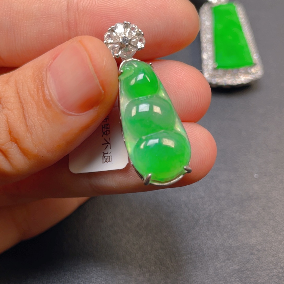 翡翠银S925镶嵌吊坠(不含链)