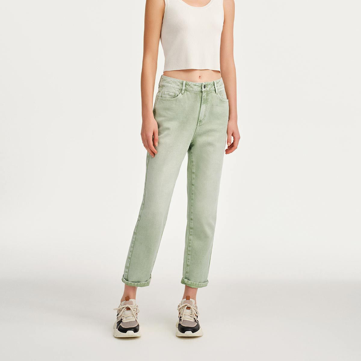 FALMEIG-萝家】春夏优雅云朵纱浅色锥形裤女K01100