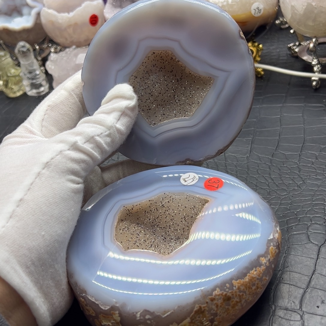 水晶珠宝半成品未镶嵌全抛橘色砂软聚宝盆37
