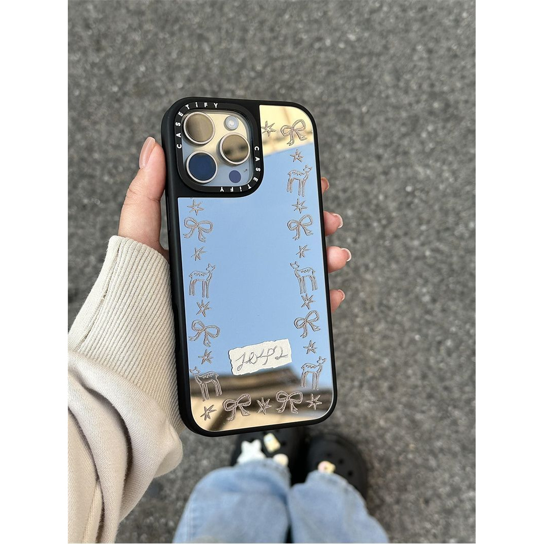 蝴蝶结环绕11手机壳16promax苹果15镜面14简约13少女12联名