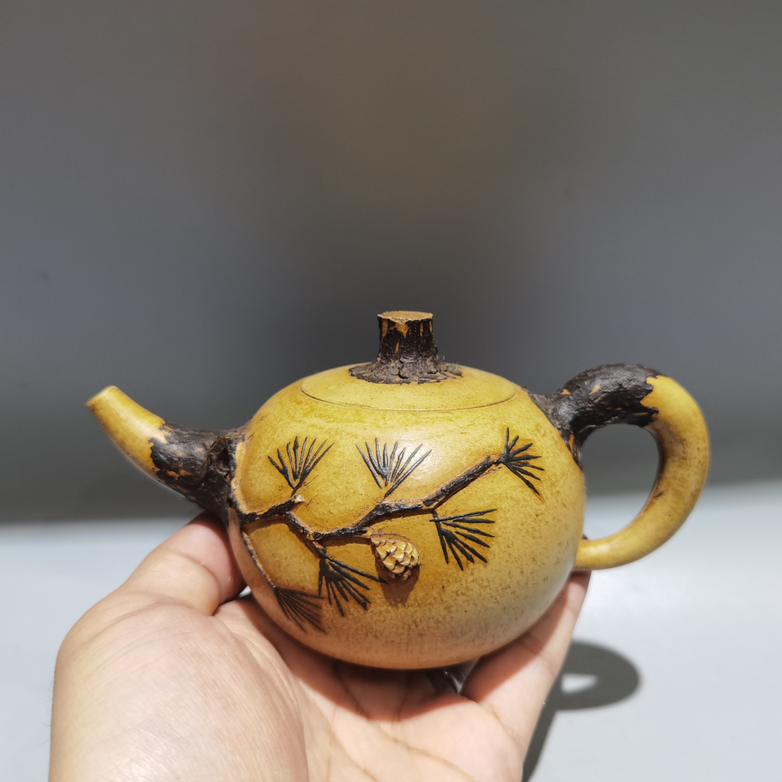 松针壶小品170cc网孔功夫茶具段泥全手工