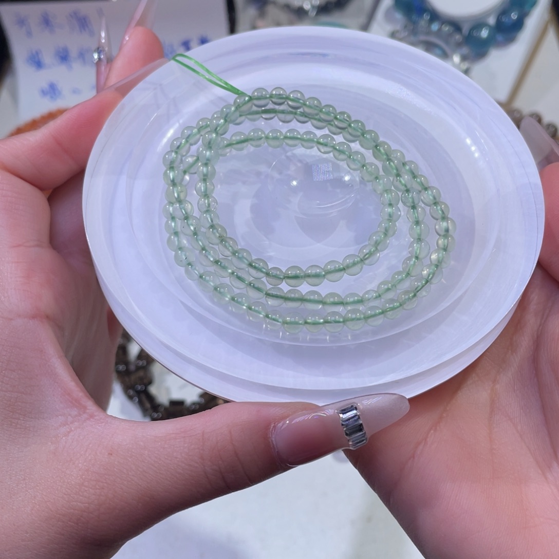 未镶嵌手链水晶青提葡萄石4+