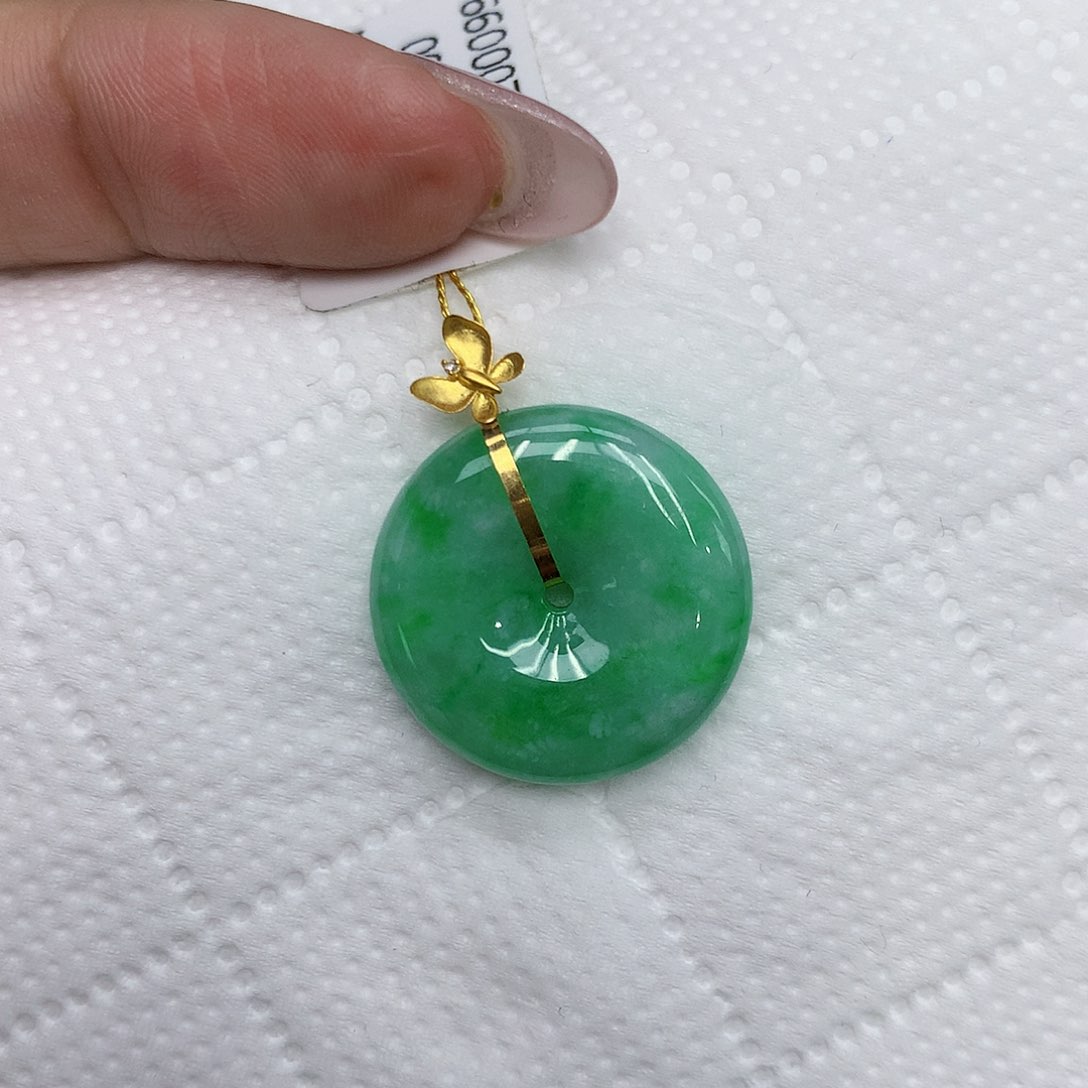 颈饰18K金镶嵌翡翠