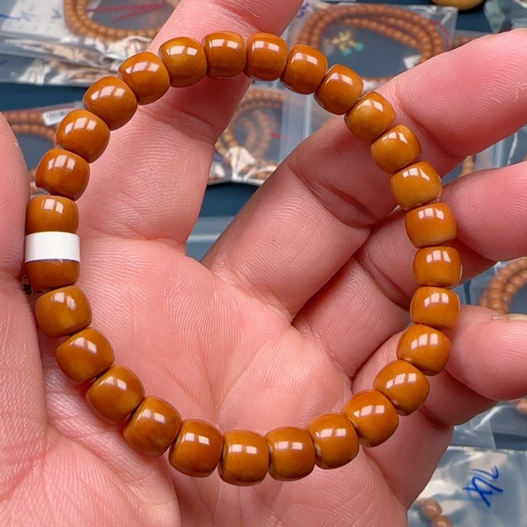 手串橄榄核老挝SSS级核尖极限弧尺寸7.8微变色