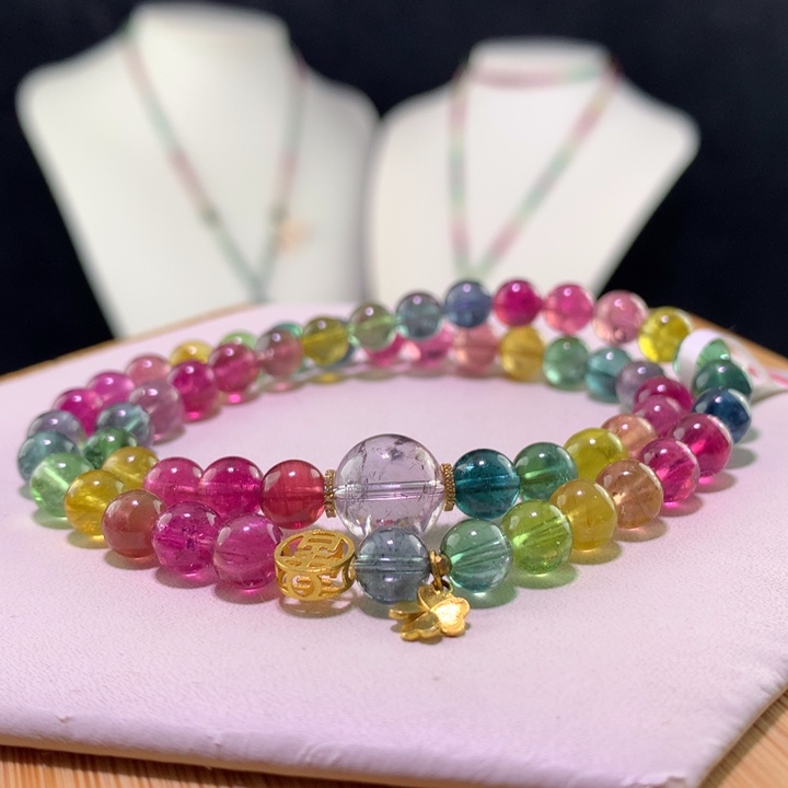 双色碧玺手链未镶嵌