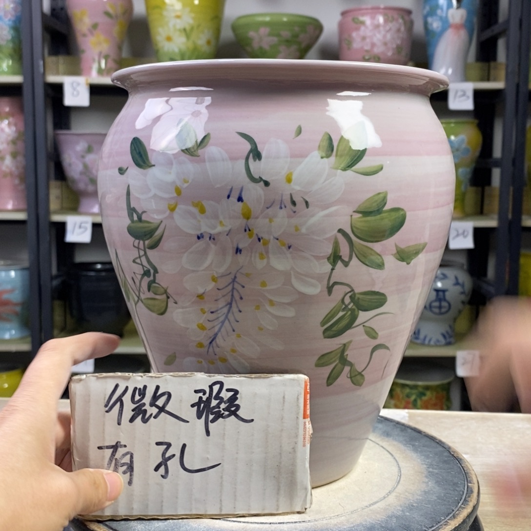 景德镇手工手绘陶瓷花盆