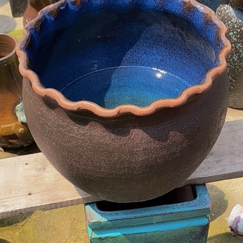 紫砂花盆直32高度28无孔