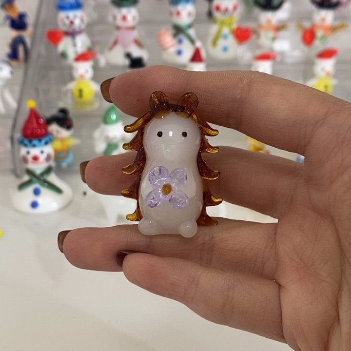 琉璃手工艺品琉璃拿花刺猬