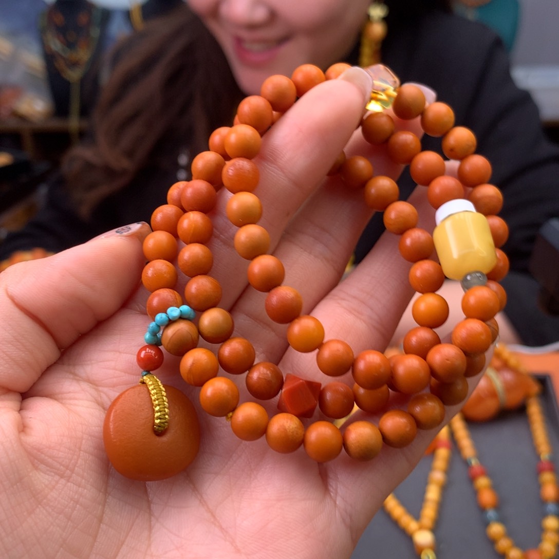 蜜蜡手串未镶嵌天然