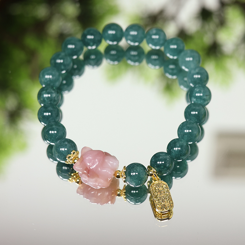 8m天然碧玺蓝单圈九尾狐手链 多样性发一  H2925