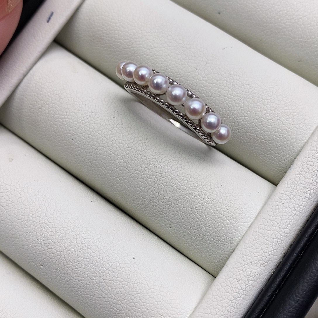 淡水珍珠戒指银S925镶嵌