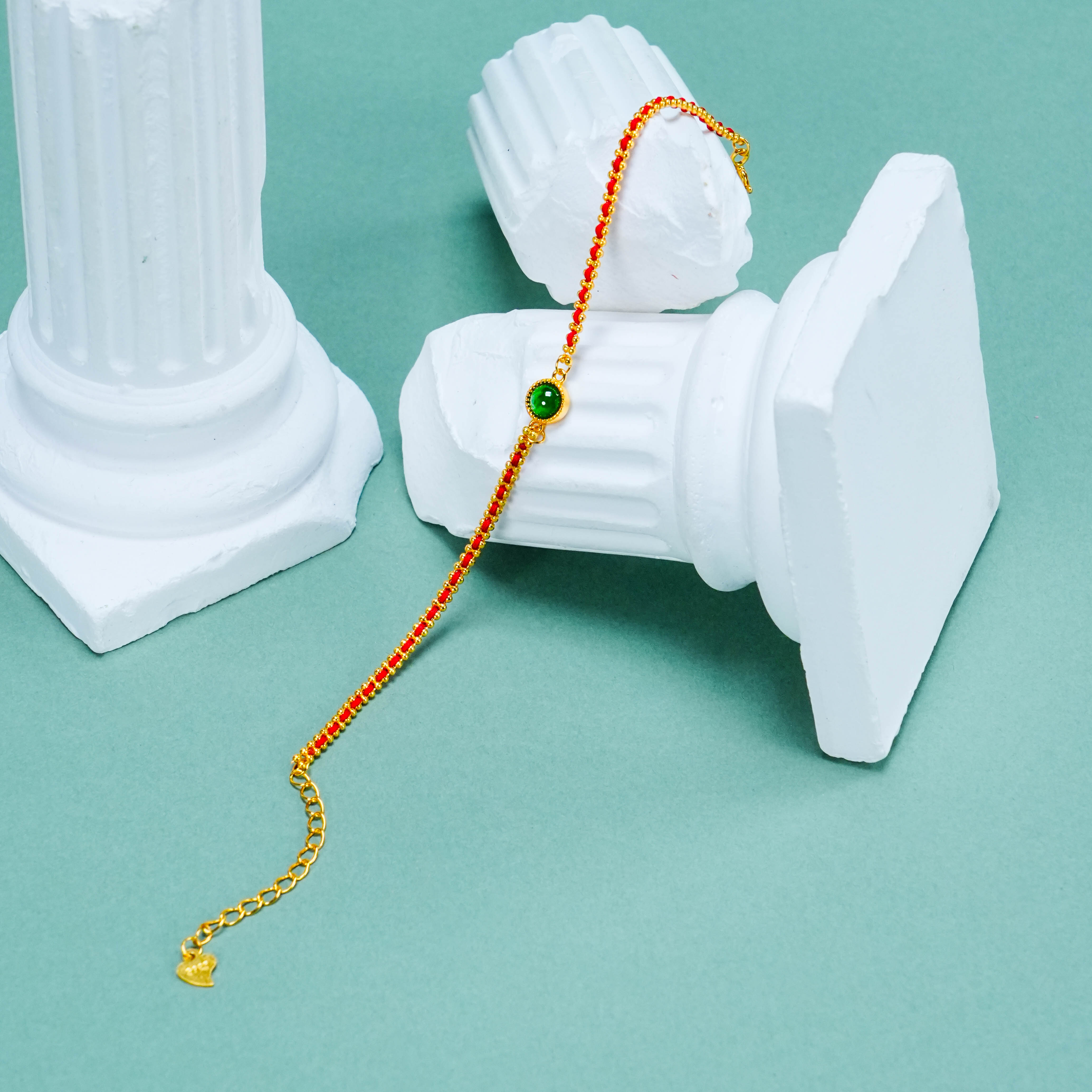 Y-773 天然翡翠蛋面手链 S925银镶