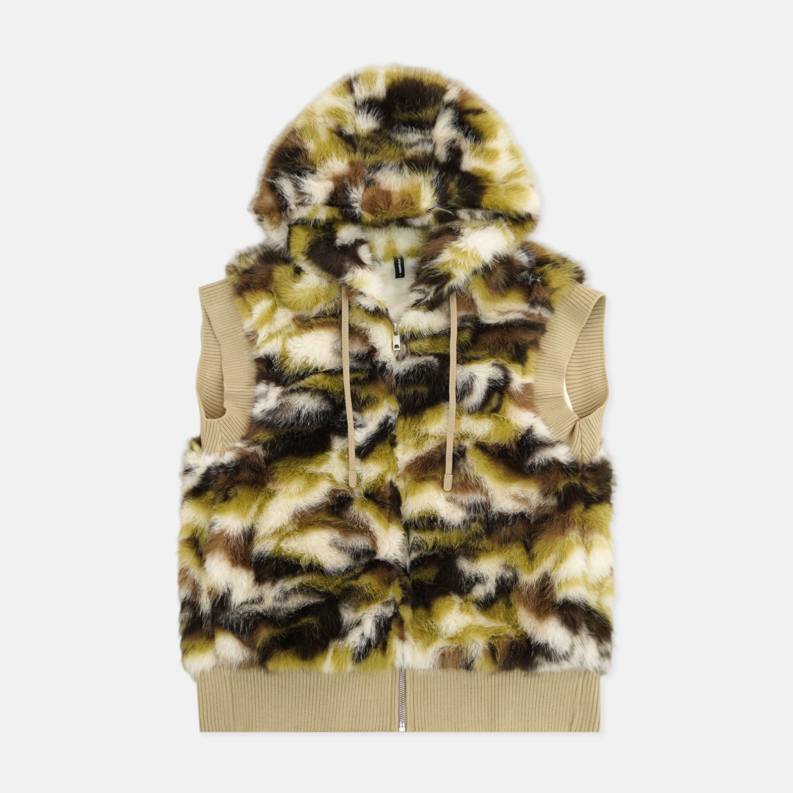 GGAHOLIDAY时尚休闲宽松秋冬无袖气质保暖毛绒连帽马甲-154158