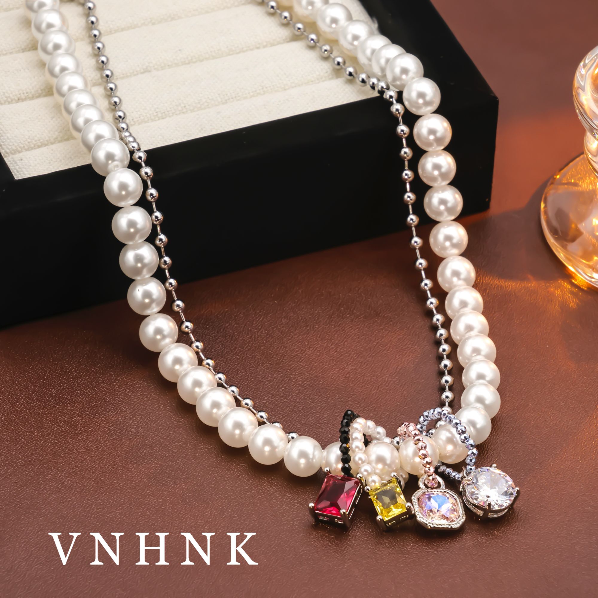 铜合金仿珍珠项链 美可儿   D204   白色(51CM 8mm)百搭气质项链