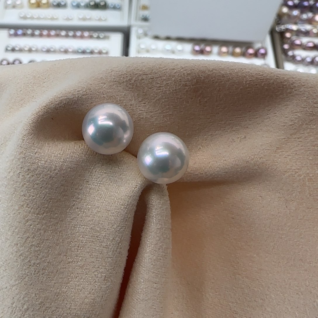 淡水珍珠耳饰18K金镶嵌