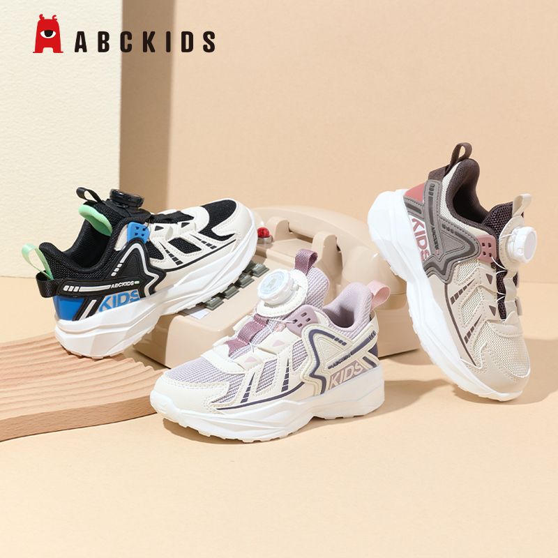 Abckids儿童运动鞋秋季新款网面中大童舒适透气跑步儿童鞋子